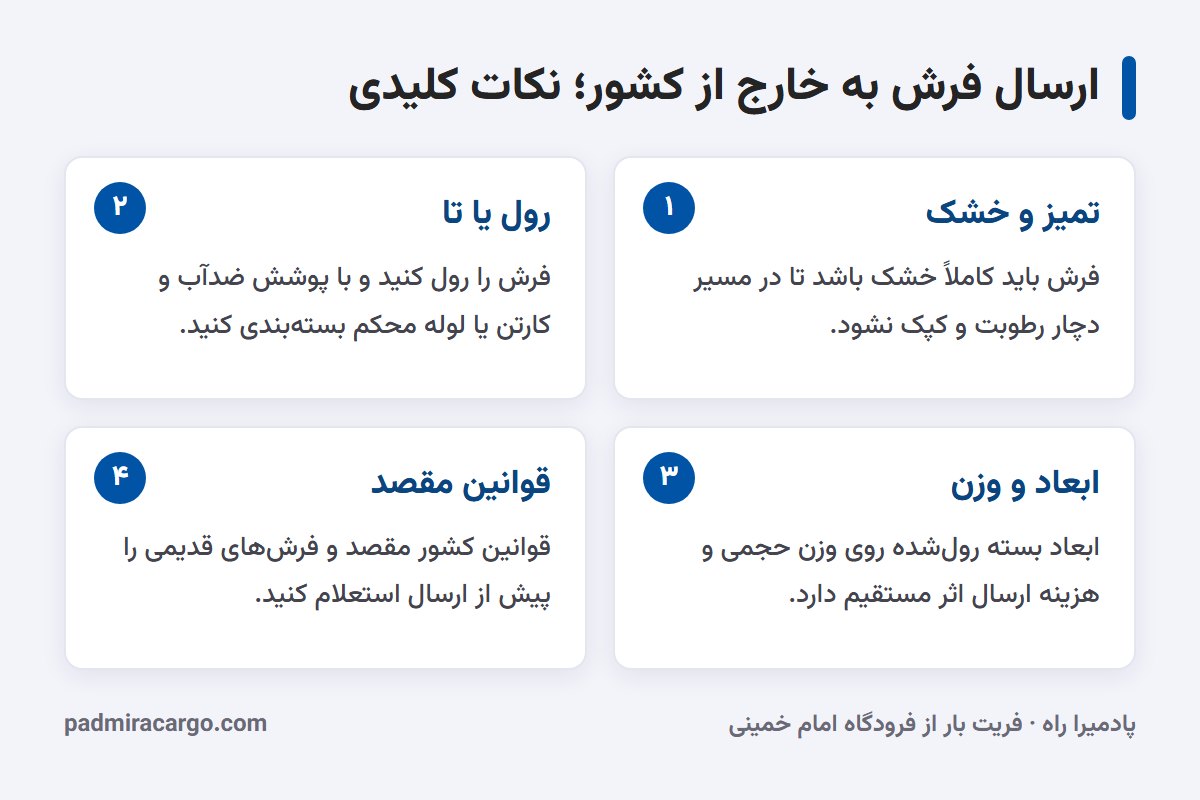 ارسال فرش به خارج از کشور؛ نکات کلیدی